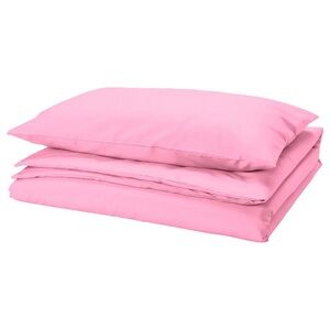 PILTANDVINGE Duvet cover and pillowcase, light pink, Twin